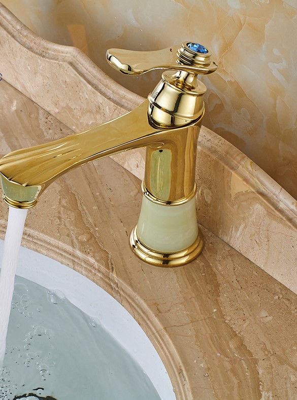 Chieti Posh Gold Antique Gem Single Handle Bathroom Faucet